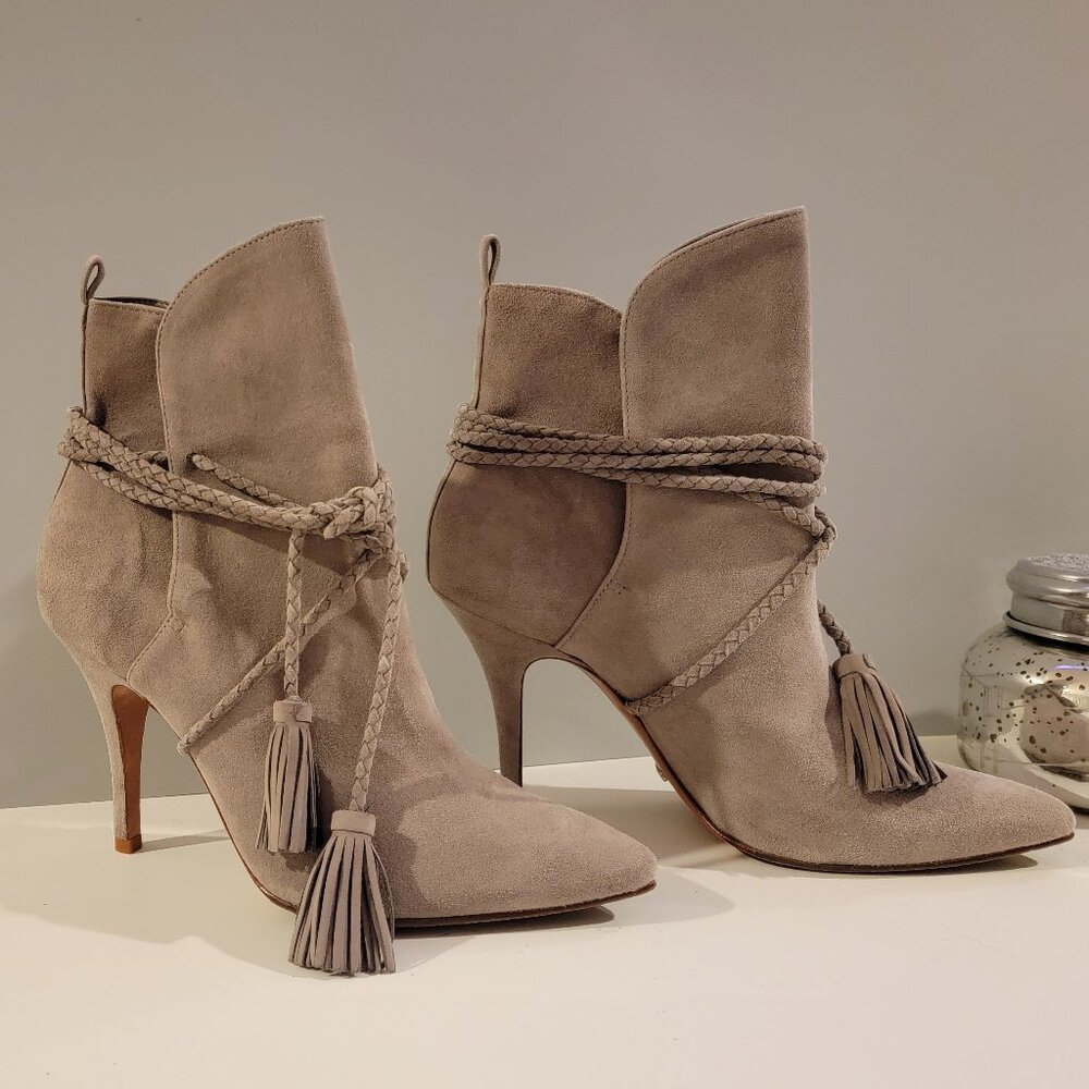 Schatz taupe suede booties - Picture 3 of 7